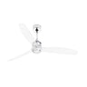 Ventilador de techo con luz LED integrada Just Fan M Cromo WIZ FARO 33394WW-9, motor DC, mando a distancia, diseño moderno en cromo para ventilación hogar.