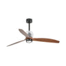 Ventilador de techo LED DECO FAN M negro/nogal WIZ de FARO, modelo 33395DWW-10, con luz integrada, mando a distancia, motor DC y función inversa para ventilación eficiente en el hogar