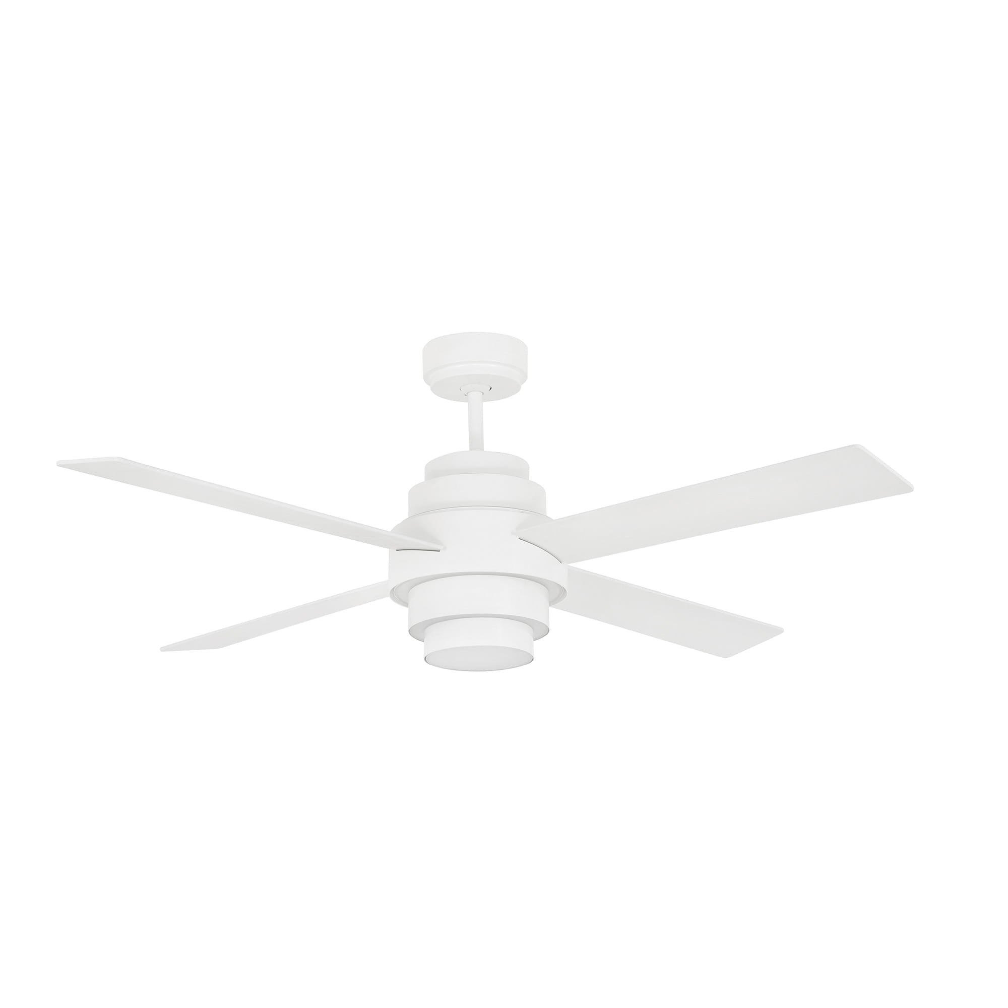 Blanco ventilador de techo con luz LED DISC FAN de FARO modelo 33397-110, motor DC eficiente para habitaciones grandes, función inversa y mando a distancia incluido para ventilación óptima