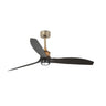 Ventilador de techo con luz LED JUST FAN M en oro viejo y negro mate, modelo 33417WW-10 de Faro, motor DC, mando a distancia y ventilación eficiente