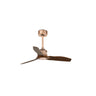 Ventilador de techo JUST FAN S en cobre y nogal de FARO Barcelona, modelo 33423WW con motor DC silencioso, mando a distancia y función inversa para ventilación eficiente en el hogar.