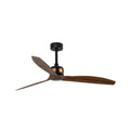 Ventilador de techo Copper Fan M negro mate con aspas en nogal de FARO modelo 33451, serie 3402, con motor DC eficiente, mando a distancia y función verano-invierno para ventilación óptima en el hogar