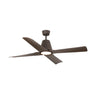 Ventilador de techo TYPHOON M LED marrón IP44 de FARO con luz LED integrada, motor DC, acero y ABS para ventilación y confort estival en el hogar