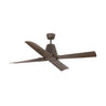 Ventilador de techo TYPHOON M Marrón WIZ IP44 de FARO modelo 33490WW, sin luz, acero y ABS, con mando a distancia, motor DC, para techos inclinados y función inversa.