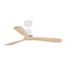 Ventilador de techo LANTAU L blanco y pino FARO 33561DCWW con motor DC, mando a distancia y función inversa