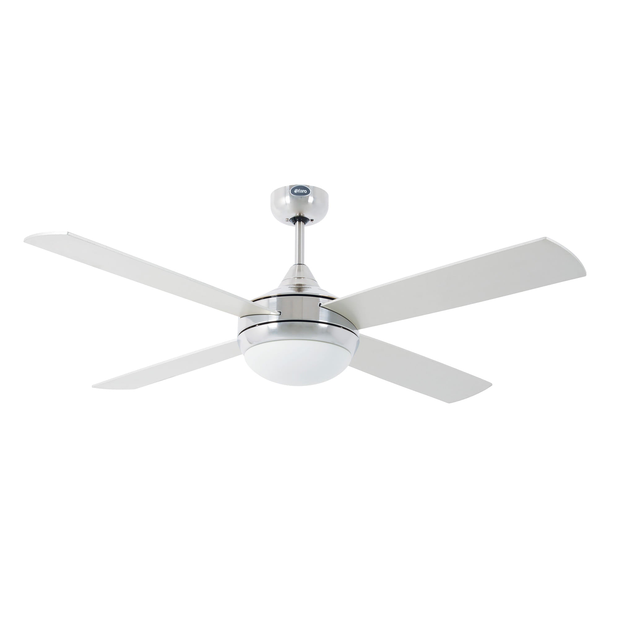 Ventilador de techo con luz ICARIA L en aluminio y arce de FARO, modelo 33701-110, con mando a distancia, ideal para habitaciones y techos inclinados, ventilación eficiente con aspas de plywood de la colección 3300