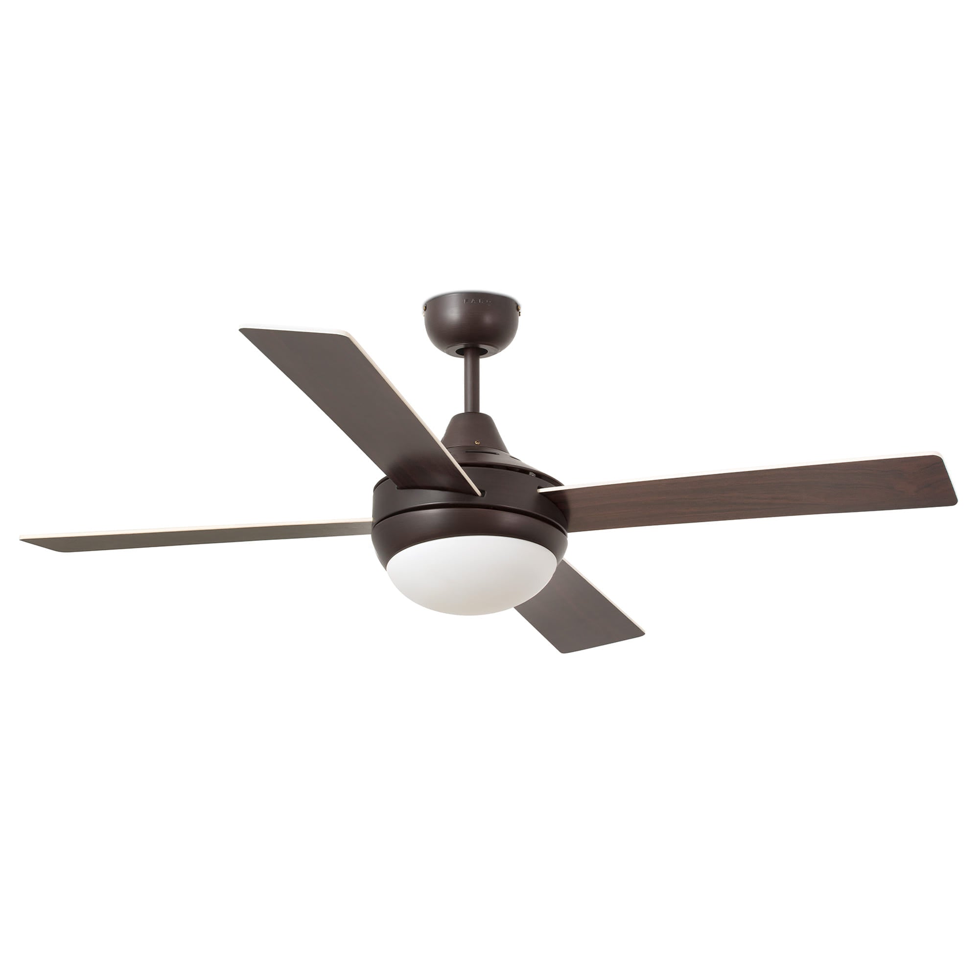 Ventilador de techo con luz ICARIA L en color marrón de FARO (modelo 33702-110), diseño moderno de la colección 3300 con ventilación eficiente en acero y plywood, compatible con mando a distancia y techos inclinados.