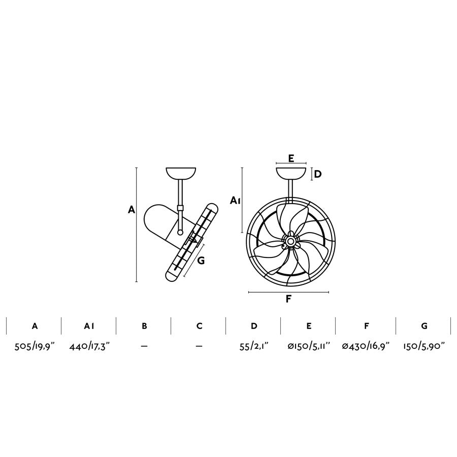 Ventilador de techo KEIKI S modelo 33715 de Faro en acabado marrón/nogal, diseño industrial retro sin luz para ventilación en estancias pequeñas del hogar, con función inversa para flujo de aire bidireccional.