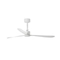 Ventilador de techo AMELIA blanco mate de FARO modelo 33760, diseño elegante sin luz para interiores, con mando a distancia, función inversa y compatibilidad para techos inclinados, ventilación eficiente y silenciosa.