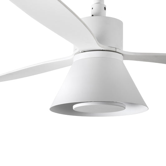 Kit de luz cono blanco CCT dimable para ventilador AMELIA FARO 33763, accesorio LED regulable en blanco mate para iluminación hogar y ventilación