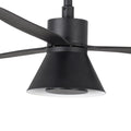 Kit de luz cono negro CCT dimmable para ventilador Amelia Faro 33764, diseño en acero negro mate con LED ajustable para iluminación eficiente en el hogar