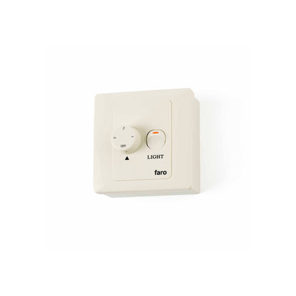 Controlador de pared 3 velocidades blanco mate FARO 33928, accesorio de ventilación y control de iluminación en ABS para instalación en hogar