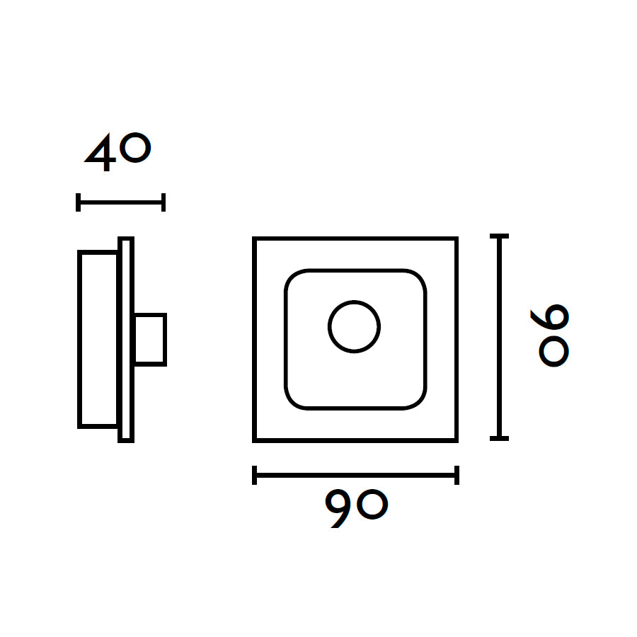 Controlador de pared FARO 33928 en blanco mate, medidas detalladas del accesorio de ventilación y control de iluminación con 3 velocidades, fabricado en ABS para instalación en pared en el hogar