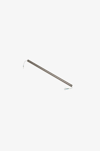 Accesorio tija ANDROS en níquel satinado de acero, extensión 600mm para instalación de faro de ventilación en ambiente de hogar u oficina, componentes de ventilación modernos y elegantes.