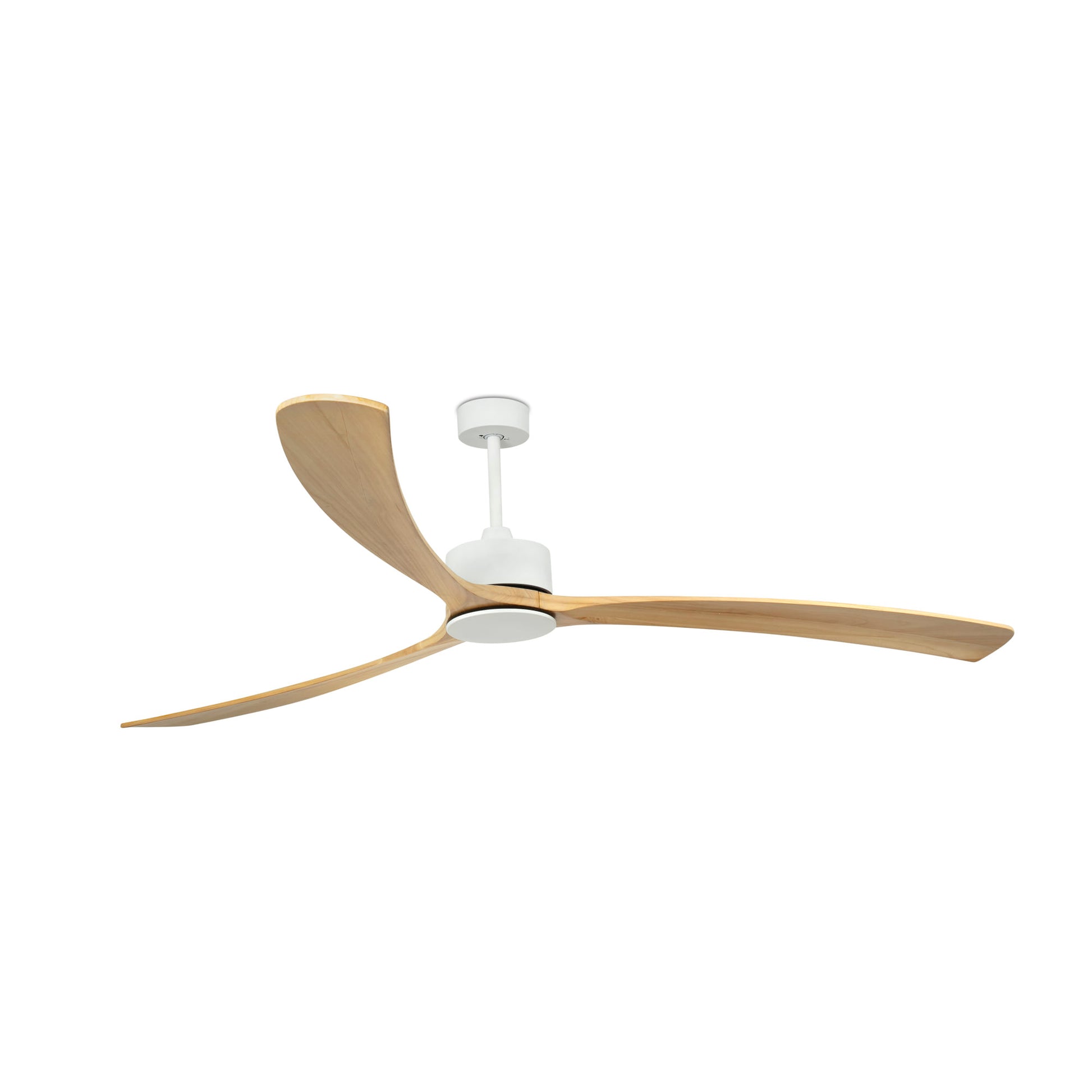 Ventilador de techo KAUAI XXL blanco SMART FARO 34201AWW con motor DC, 6 velocidades, aspas de madera para ventilación en hogares grandes