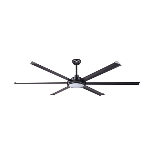 Ventilador de techo Rotterdam 20 XL LED negro mate de Faro Barcelona (modelo 34203-130) con luz LED integrada, motor DC eficiente, 6 velocidades, mando a distancia y función inversa para ventilación en espacios grandes.