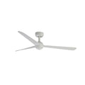 Ventilador de techo SFERA M blanco modelo 34272 de FARO con motor DC eficiente, función inversa para invierno, mando a distancia y compatibilidad con techos inclinados, ideal para ventilación de bajo consumo en hogares modernos.