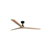 Ventilador de techo KLIM L Negro/Pino WIZ FARO 34282WW, negro mate con roble, motor DC sin luz, mando a distancia, función inversa para ventilación hogar