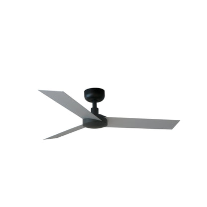 Ventilador de techo CRUISER S negro y aluminio de Faro modelo 34285, sin luz integrada, motor DC eficiente y mando a distancia incluido, ideal para techos inclinados y ventilación óptima en interiores modernos.