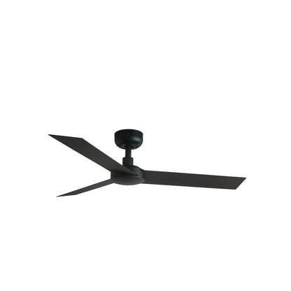 Ventilador de techo CRUISER S negro de FARO modelo 34289, serie 3431, con motor DC eficiente, mando a distancia y diseño contemporáneo para techos inclinados, ventilación sin luz integrada.