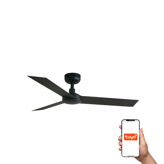 Ventilador de techo Cruiser S negro TUYA FARO modelo 34289WT serie 3431, ventilación sin luz, motor DC, smart hogar inteligente con control remoto
