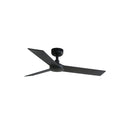 Ventilador de techo RUDDER S negro/nogal de FARO modelo 34296, diseño compacto sin luz con motor DC eficiente, mando a distancia y compatible con techos inclinados para ventilación óptima en interiores modernos
