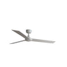 Ventilador de techo RUDDER L Blanco/Fresno de FARO modelo 34297WW, diseño escandinavo moderno sin luz, motor DC con 6 velocidades, mando a distancia y palas reversibles de plywood blanco mate para ventilación en hogar.