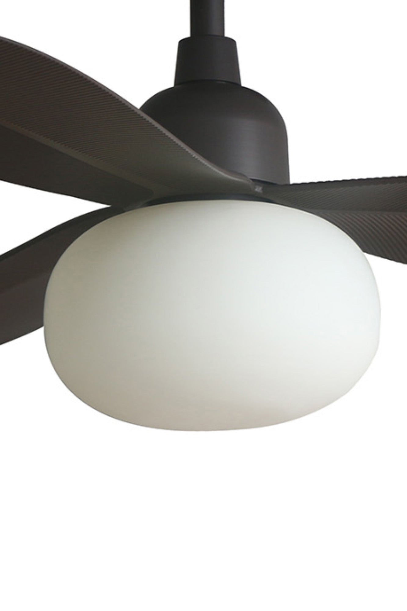 Kit de luz marrón PALMA OUTWOOD FARO 3L019 para ventilador de techo, accesorio en acero con cristal opal, iluminación directa LED E27, ventilación IP44 en marrón oscuro