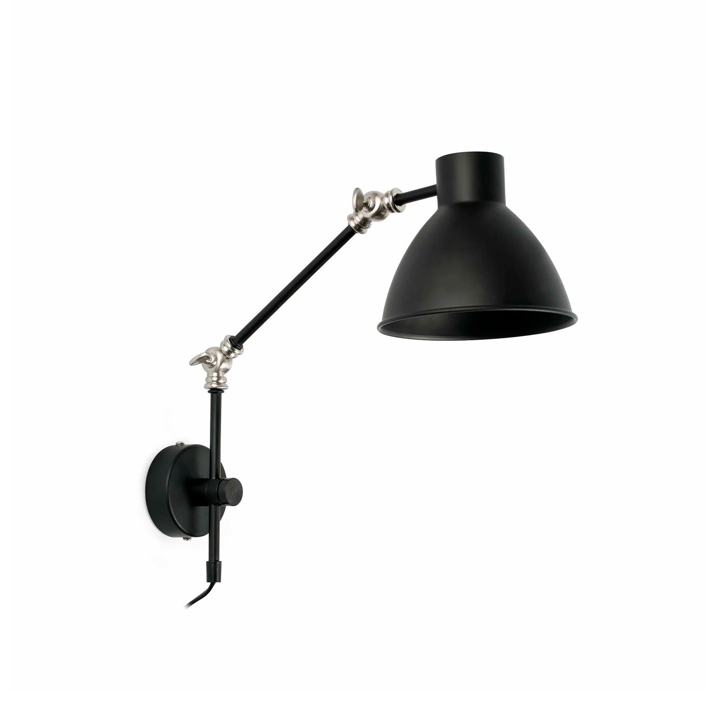 Lámpara de pared CELIA negro mate FARO modelo 40070, luminaria de superficie articulada en acero y metal para iluminación interior hogar, ideal rincón lectura colección 4007
