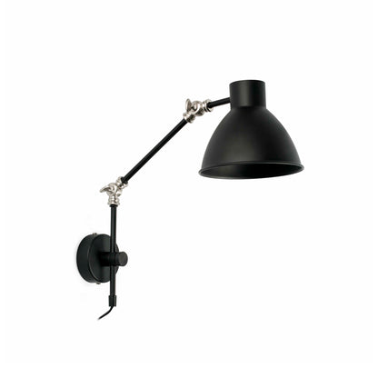Lámpara de pared CELIA negro mate FARO modelo 40070, luminaria de superficie articulada en acero y metal para iluminación interior hogar, ideal rincón lectura colección 4007