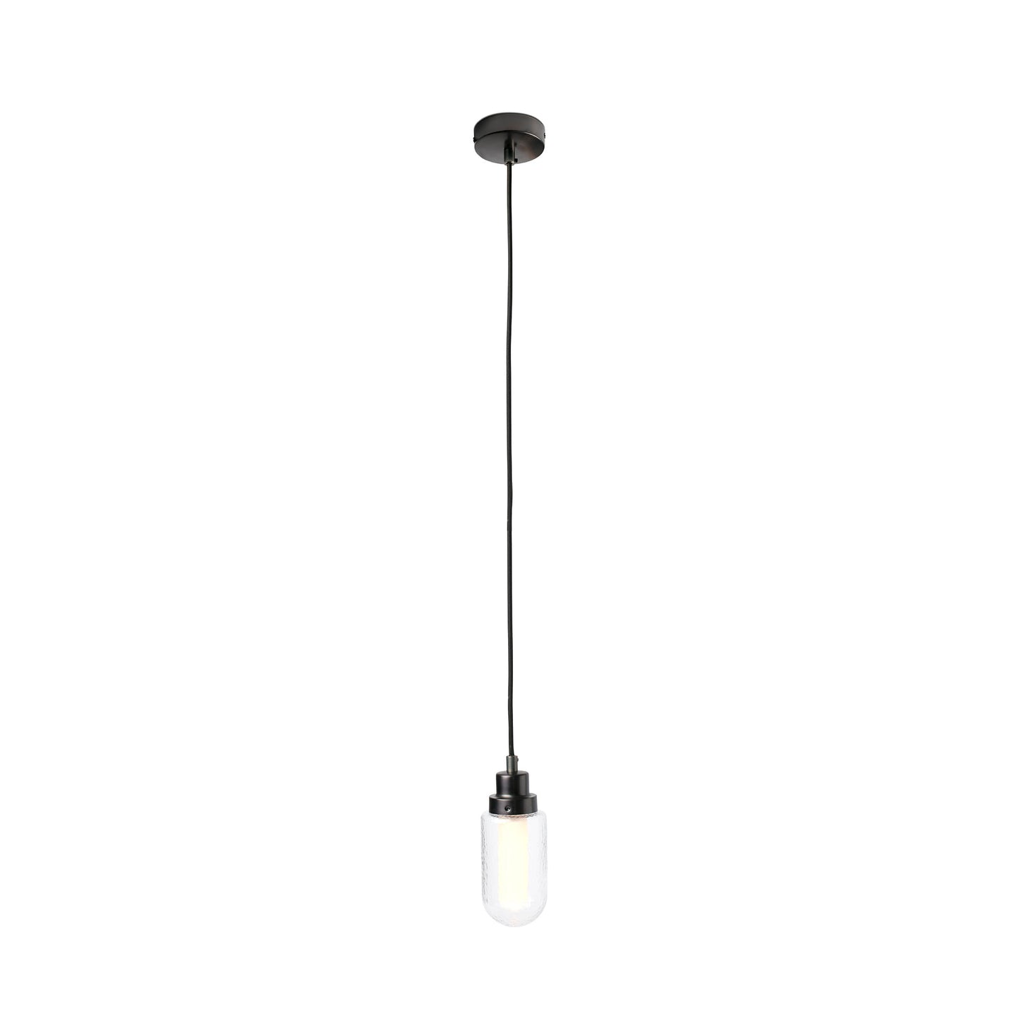 Lámpara colgante BRUME en antracita de FARO (modelo 40078), diseño moderno en acero y cristal para iluminación LED interior y baño, iluminación general elegante