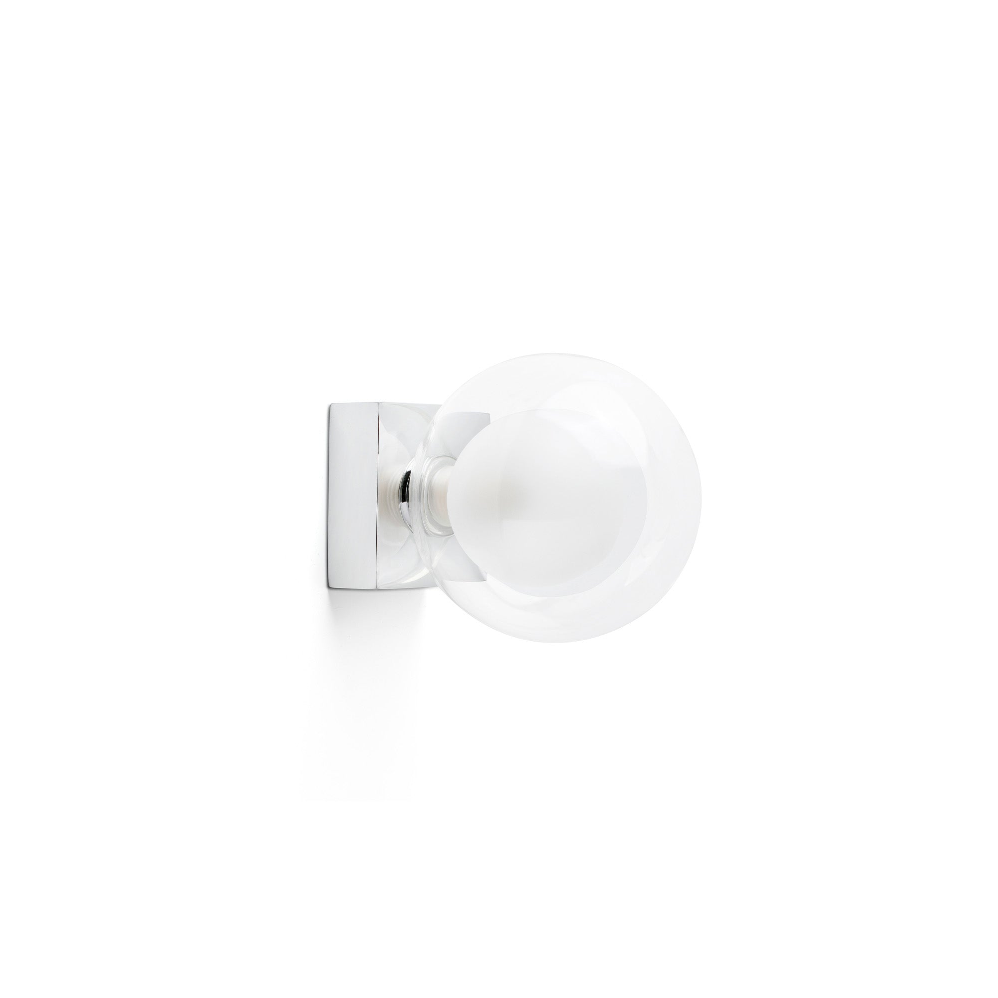 Aplique de pared PERLA en cromo FARO 40086, luminaria superficie para baño e iluminación de espejo en acero y cristal