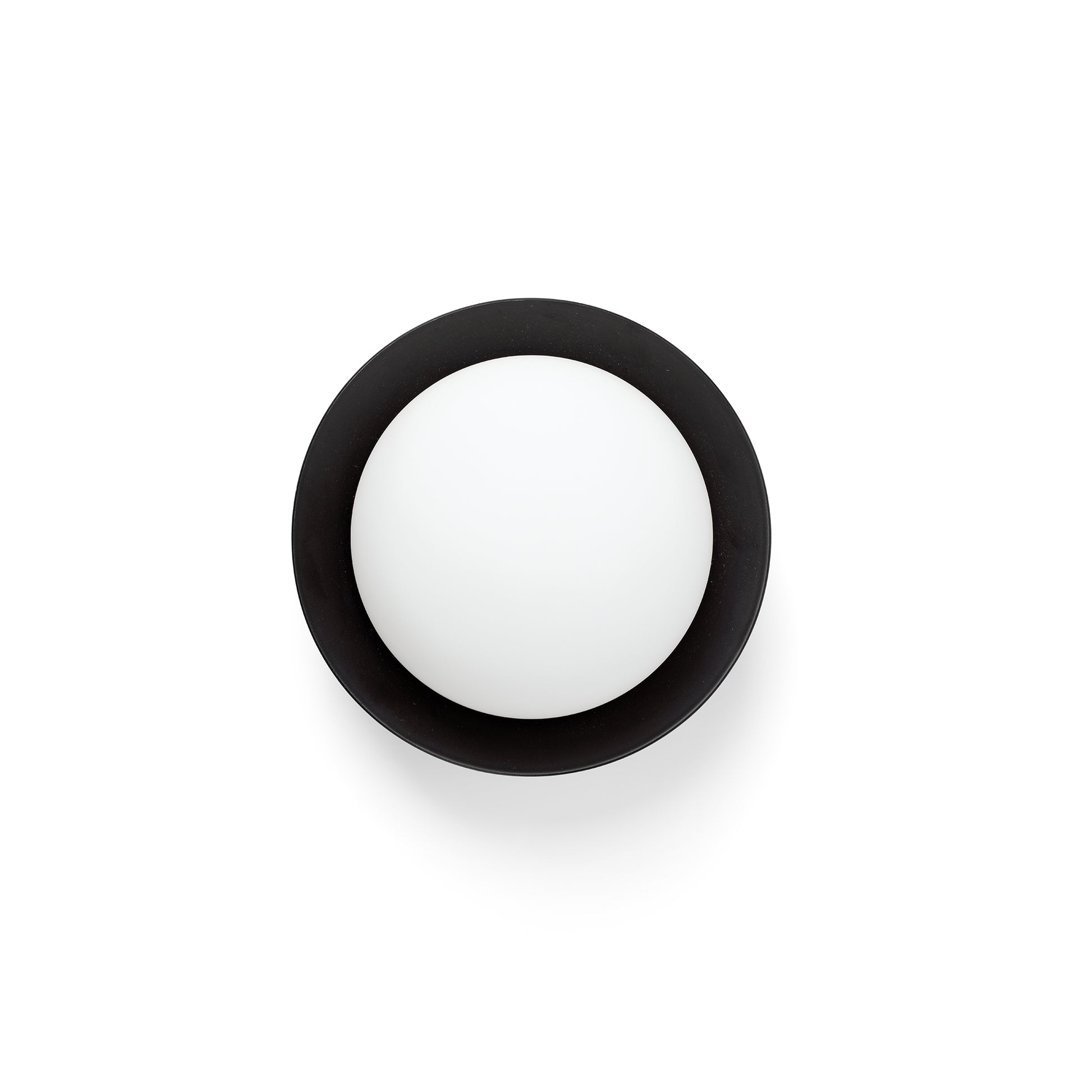 Aplique de pared plafón MAY negra FARO 40096, luminaria superficie interior en acero y cristal, IP44 baño, LED cálida