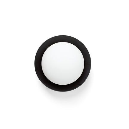 Aplique de pared plafón MAY negra FARO 40096, luminaria superficie interior en acero y cristal, IP44 baño, LED cálida