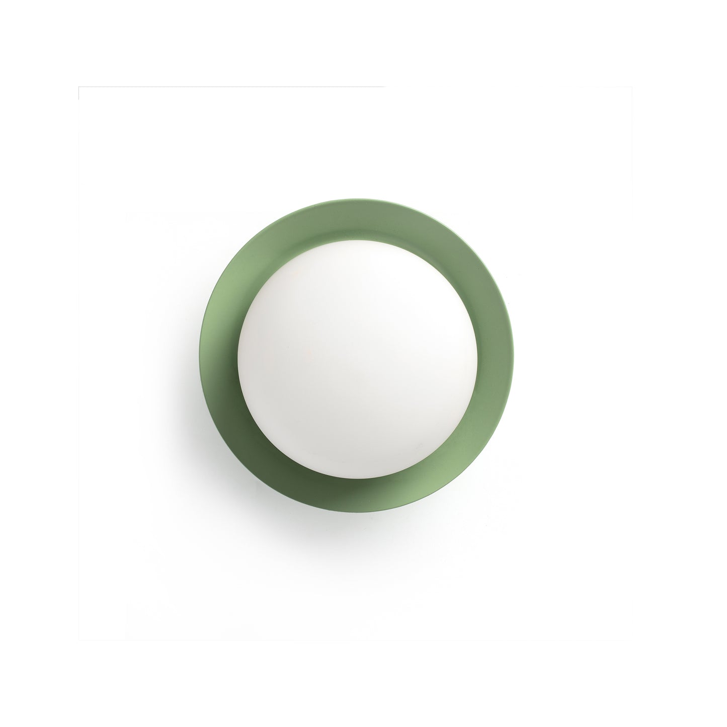 Apliqué de pared plafón LED MAY verde FARO 40099, diseño circular en acero para iluminación interior cálida, IP44 baño, luz superficie montada