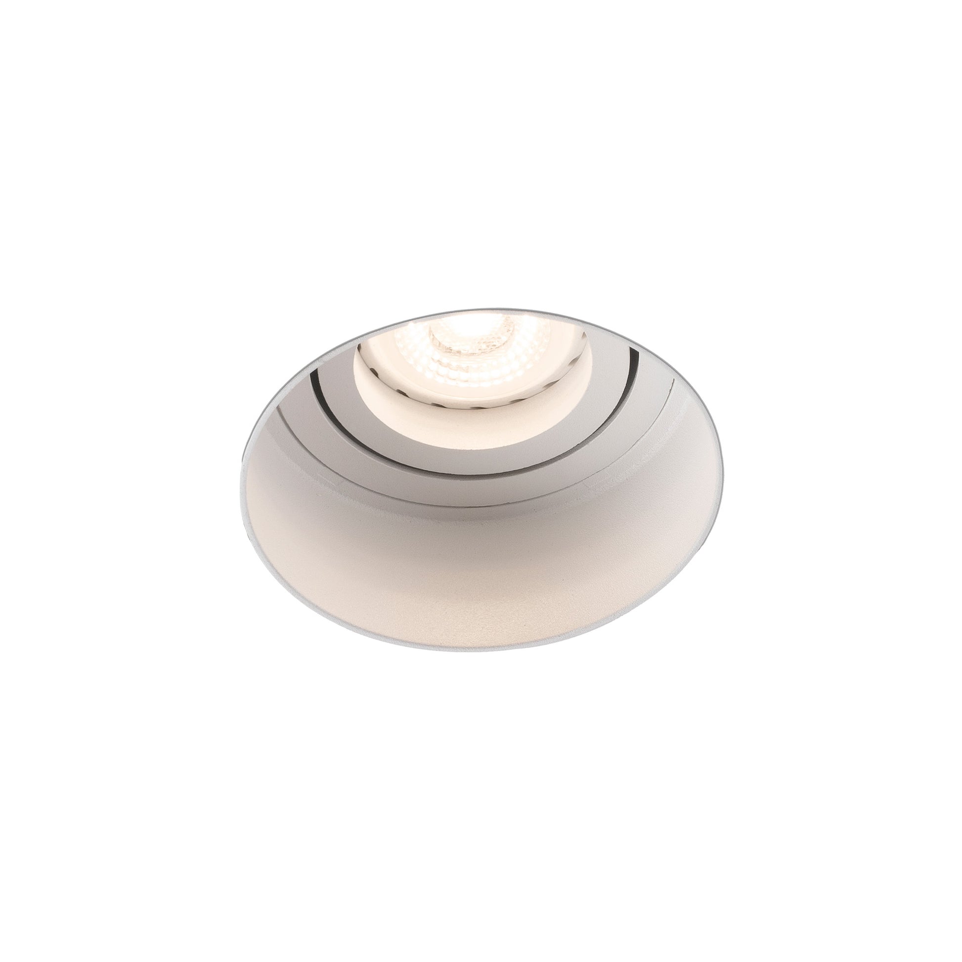 Luminaria empotrable HYDE R de FARO en blanco redondo orientable sin marco, diseño minimalista de acero IP20 para techo interior con bombilla GU10 LED - modelo 40110