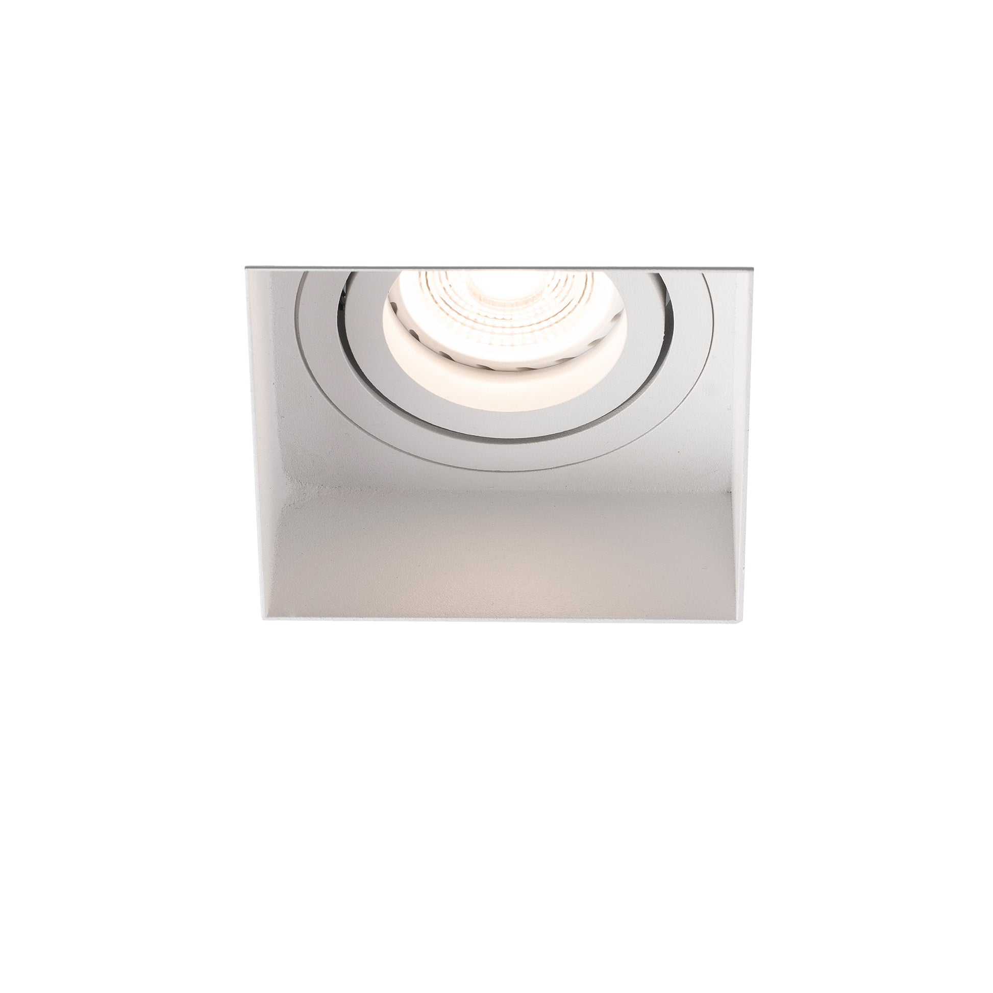 Luminaria empotrable HYDE SQ blanca cuadrada orientable sin marco FARO 40112, iluminación interior techo acero IP20 GU10 LED, colección 4011 blanco mate