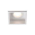 Luminaria empotrable HYDE SQ blanca cuadrada de FARO 40116, diseño minimalista en acero mate para iluminación interior de techo IP44 con bombilla GU10 LED, ideal para hogar moderno