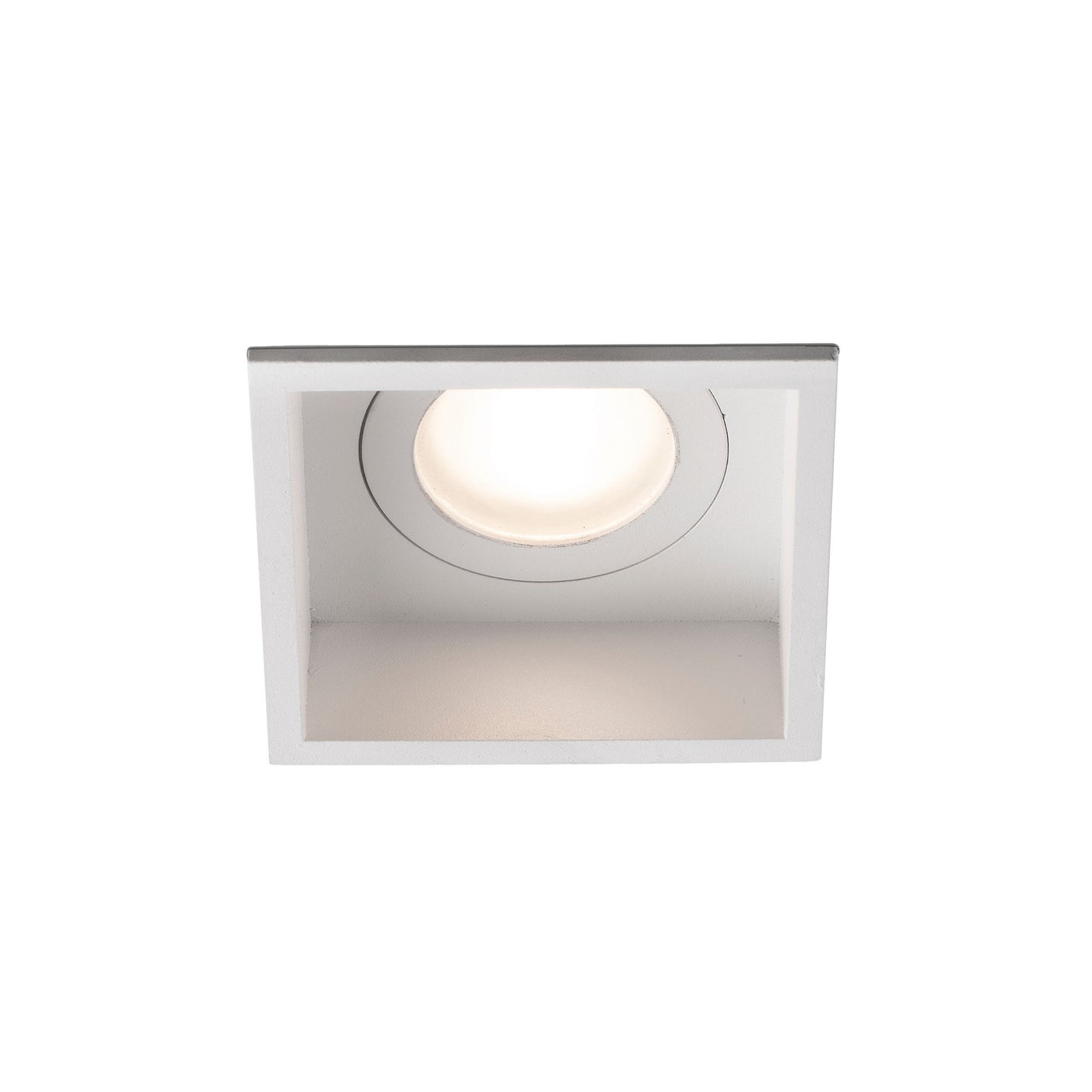 Luminaria empotrable HYDE SQ blanca cuadrada de FARO 40116, diseño minimalista en acero mate para iluminación interior de techo IP44 con bombilla GU10 LED, ideal para hogar moderno