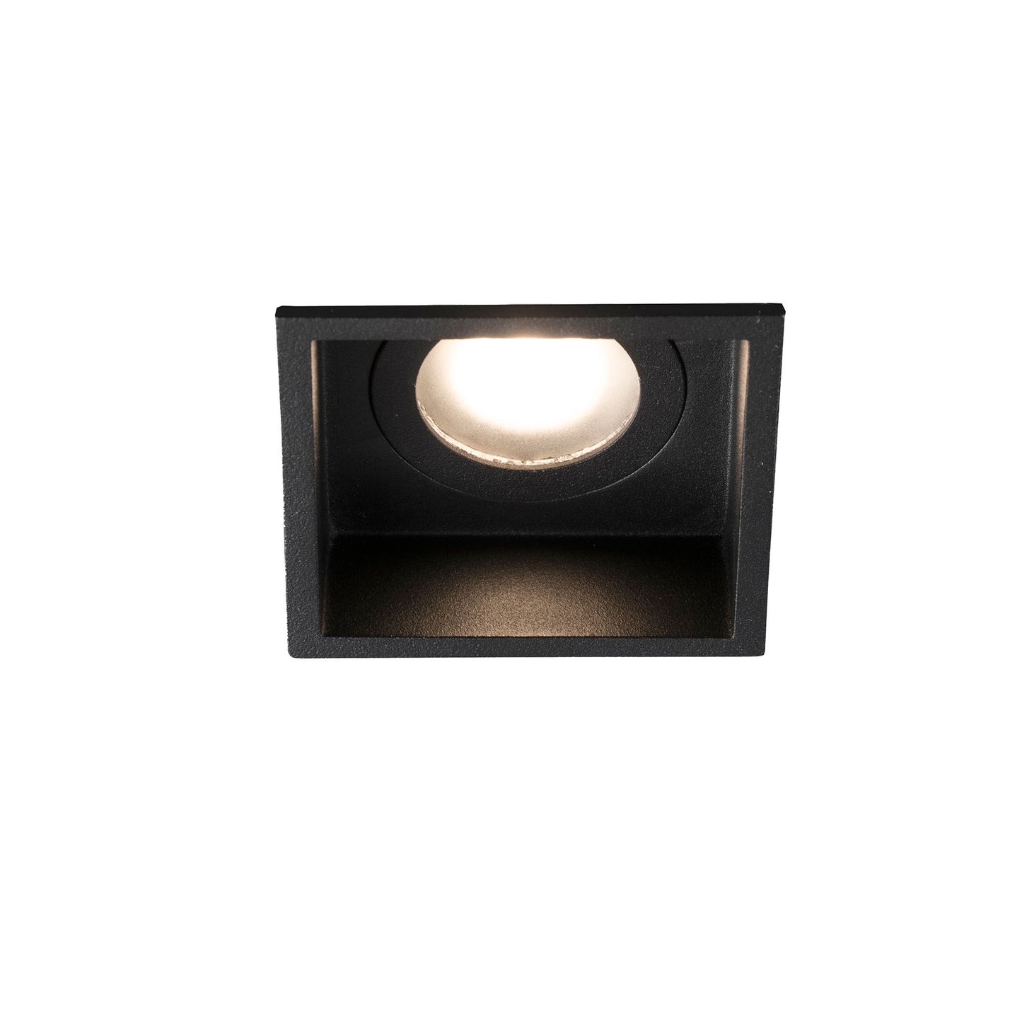 Luminaria empotrable HYDE SQ negro mate cuadrado de Faro modelo 40117, diseño minimalista en acero para iluminación interior de techo, IP44 resistente, compatible con bombilla GU10 LED