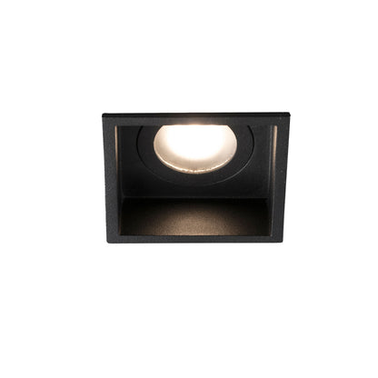Luminaria empotrable HYDE SQ negro mate cuadrado de Faro modelo 40117, diseño minimalista en acero para iluminación interior de techo, IP44 resistente, compatible con bombilla GU10 LED