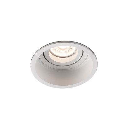 Luminaria empotrable HYDE R blanca redonda orientable de FARO, modelo 40118, diseño minimalista en acero para iluminación interior de techo con bombilla GU10 LED, ideal para hogar y oficina.