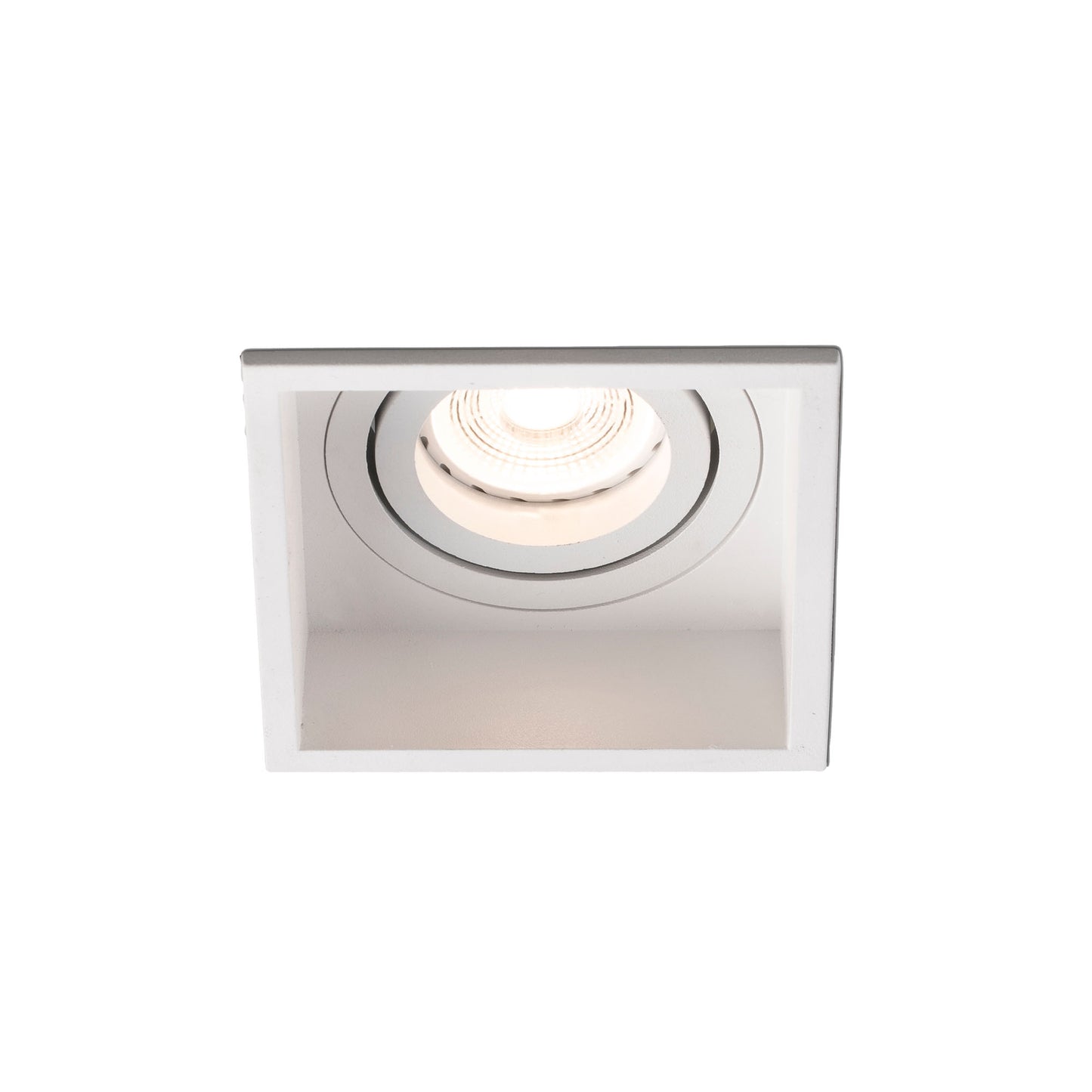 Luminaria empotrable HYDE SQ blanco cuadrado orientable, faro interior moderno de acero para techo con bombilla GU10 LED - modelo 40120