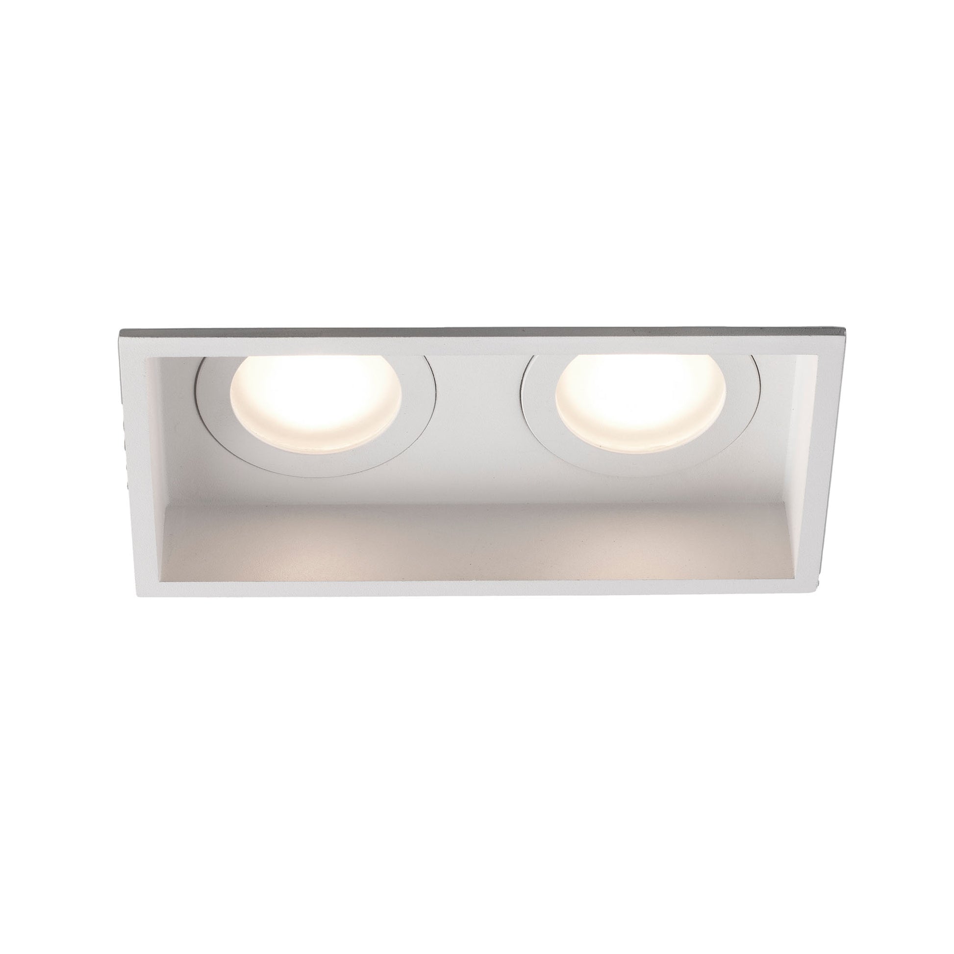 Luminaria empotrable HYDE SQ 2L blanca cuadrada mate de acero FARO 40124, serie 4011, para iluminación interior minimalista en techo, IP44, casquillo GU10 LED