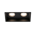 Luminaria empotrable HYDE SQ 2L negro mate cuadrado minimalista en acero, diseño interior IP44 para techo con bombillas GU10 LED - Faro 40125