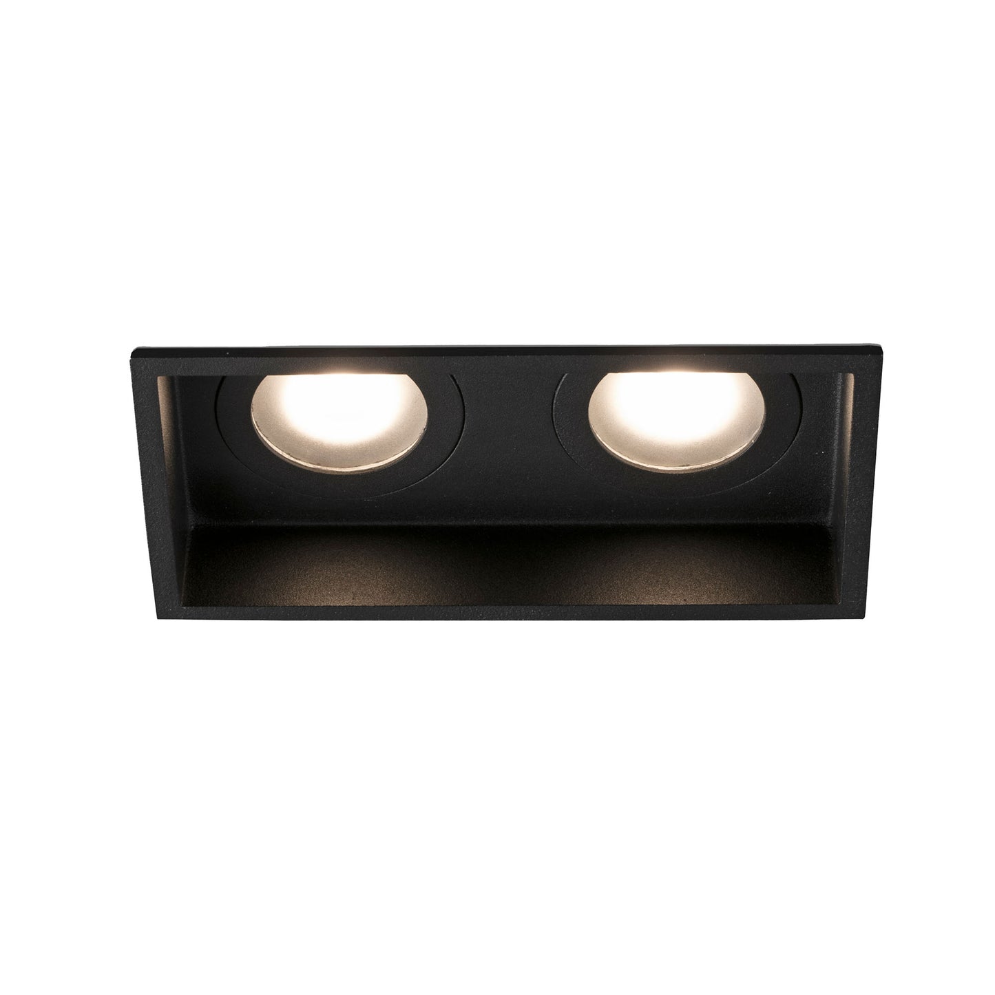 Luminaria empotrable HYDE SQ 2L negro mate cuadrado minimalista en acero, diseño interior IP44 para techo con bombillas GU10 LED - Faro 40125