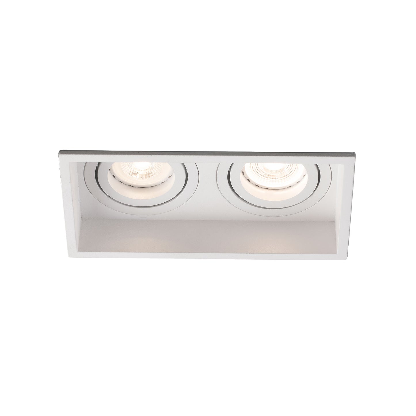 Luminaria empotrable HYDE SQ 2L blanco mate cuadrado orientable FARO 40126 para iluminación de techo interior con bombilla GU10 LED diseño minimalista para hogar y oficina
