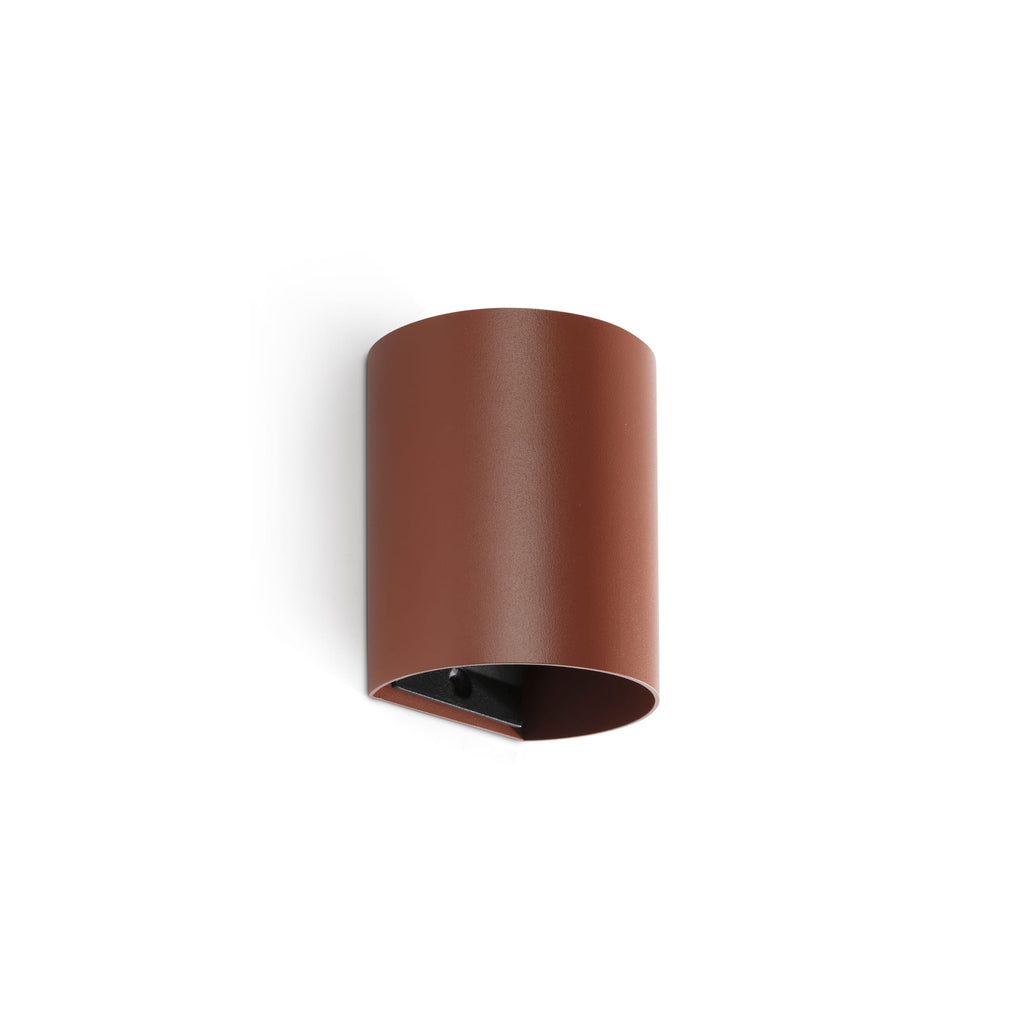 Aplique de pared SOLE redondo en terracotta FARO 40525, luminaria superficie interior de aluminio y acero con diseño elegante para iluminación hogar