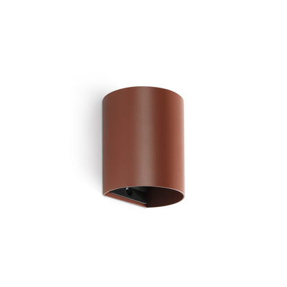 Aplique de pared SOLE redondo en terracotta FARO 40525, luminaria superficie interior de aluminio y acero con diseño elegante para iluminación hogar