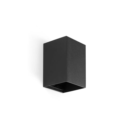 Aplique de pared LUNE cuadrado negro FARO 40531, luminaria de superficie en aluminio y acero para iluminación interior moderna en hogar